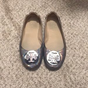 Tory Burch metallic ballet flats (pewter)